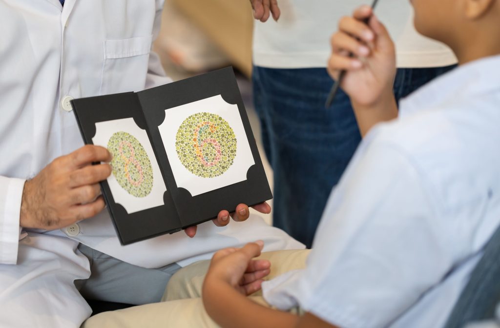 A color vision test at a local optometrist office.